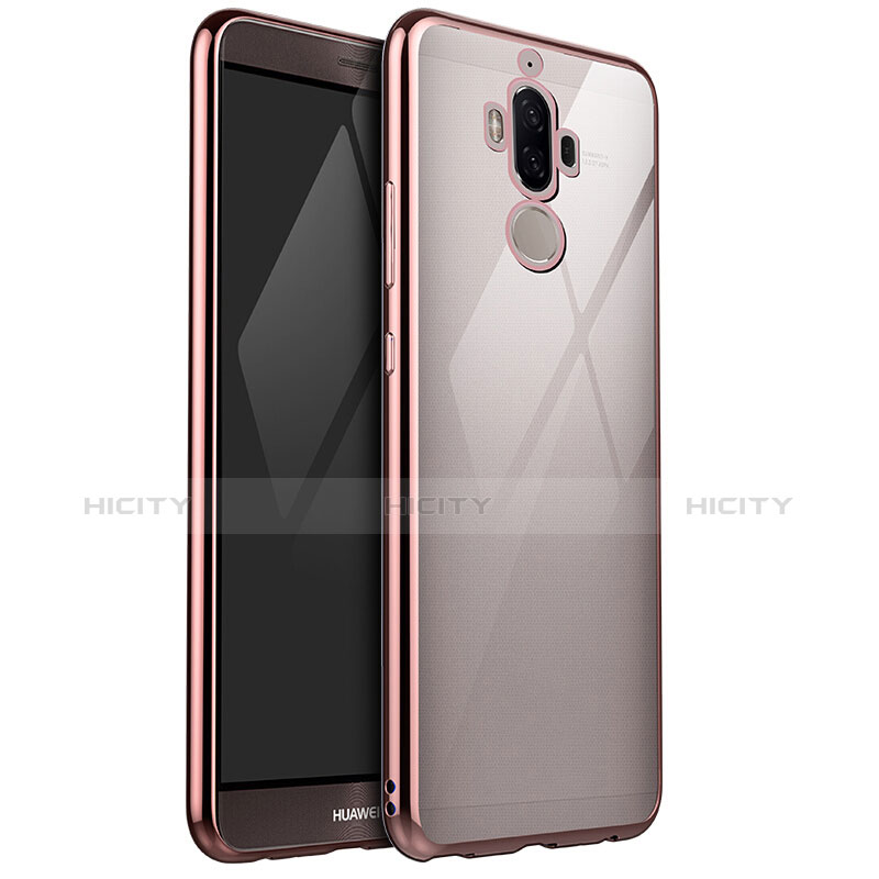 Custodia Silicone Trasparente Ultra Sottile Cover Morbida H04 per Huawei Mate 9 Oro Rosa