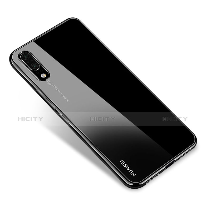 Custodia Silicone Trasparente Ultra Sottile Cover Morbida H04 per Huawei P20 Nero