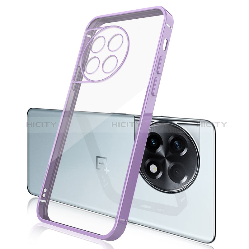 Custodia Silicone Trasparente Ultra Sottile Cover Morbida H04 per OnePlus 11 5G Viola