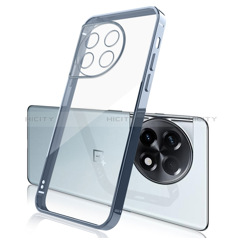 Custodia Silicone Trasparente Ultra Sottile Cover Morbida H04 per OnePlus Ace 2 5G Blu