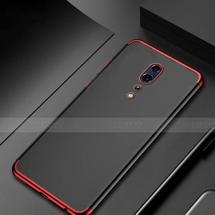 Custodia Silicone Trasparente Ultra Sottile Cover Morbida H04 per Oppo Reno Z Rosso