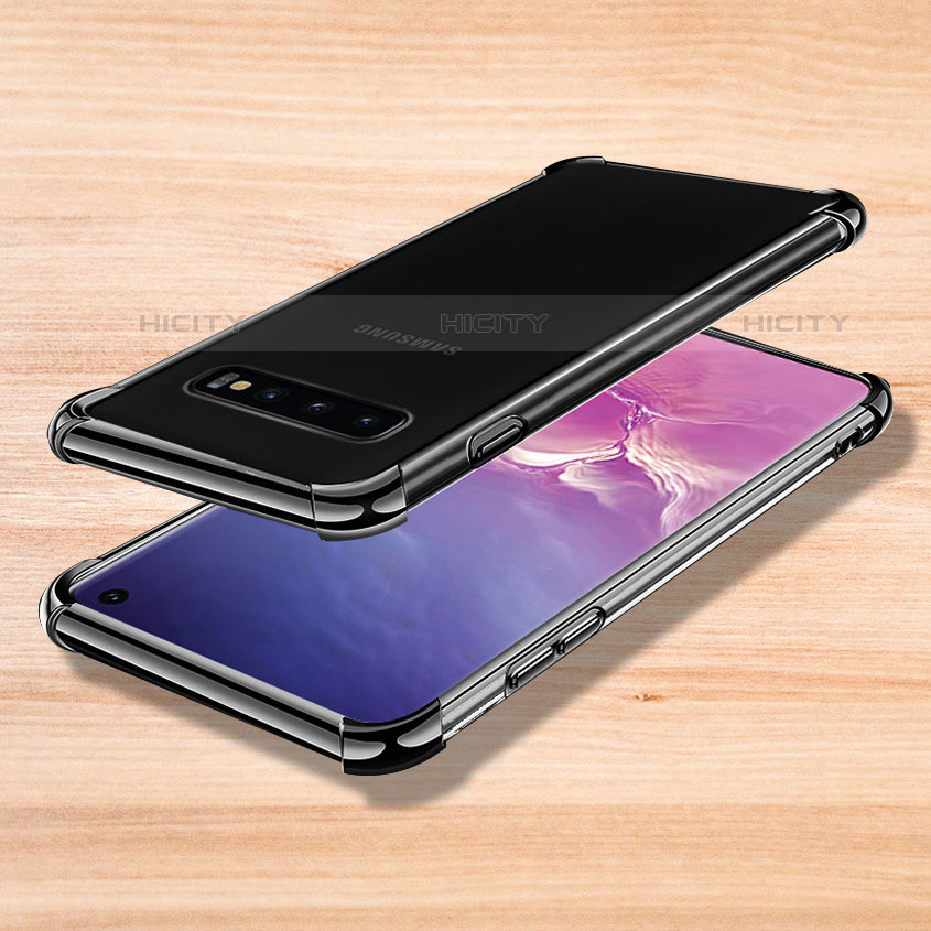 Custodia Silicone Trasparente Ultra Sottile Cover Morbida H04 per Samsung Galaxy S10 5G Nero