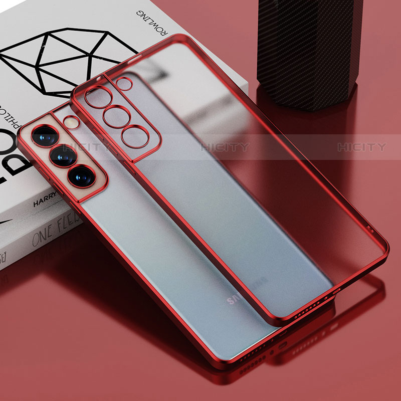 Custodia Silicone Trasparente Ultra Sottile Cover Morbida H04 per Samsung Galaxy S21 FE 5G Rosso