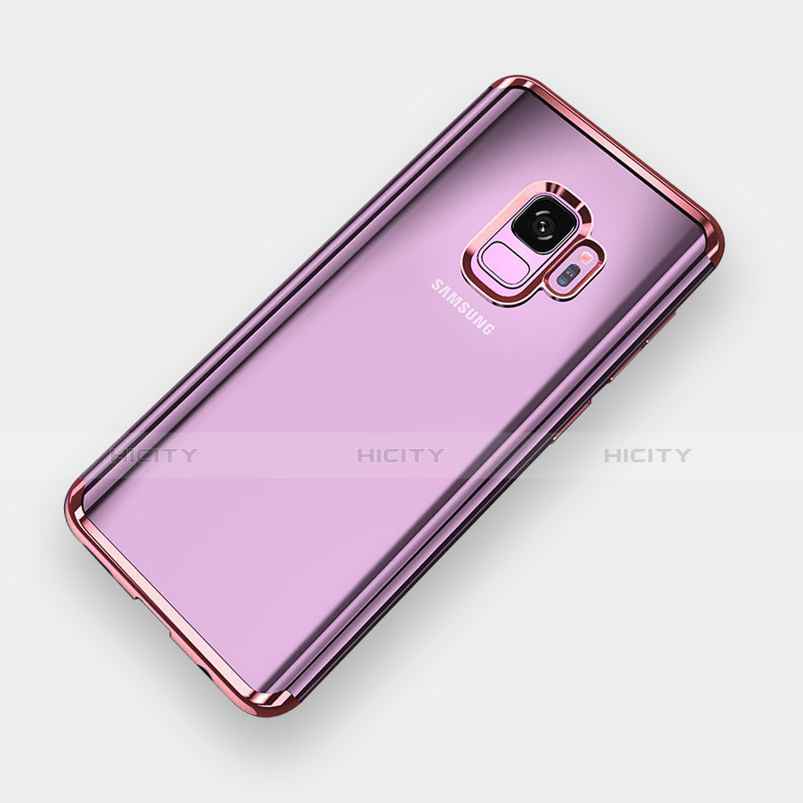 Custodia Silicone Trasparente Ultra Sottile Cover Morbida H04 per Samsung Galaxy S9 Oro Rosa