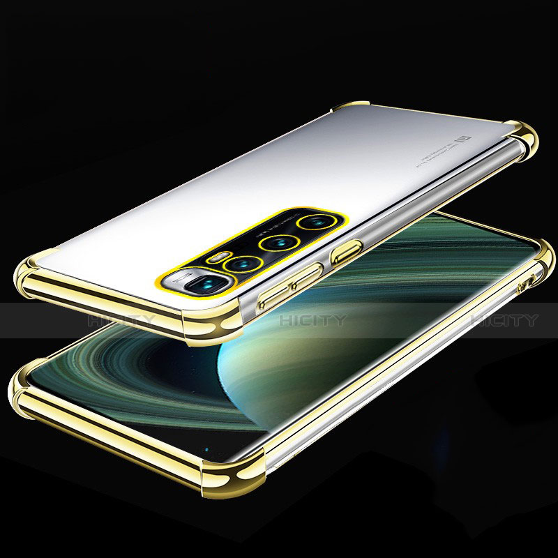 Custodia Silicone Trasparente Ultra Sottile Cover Morbida H04 per Xiaomi Mi 10 Ultra Oro