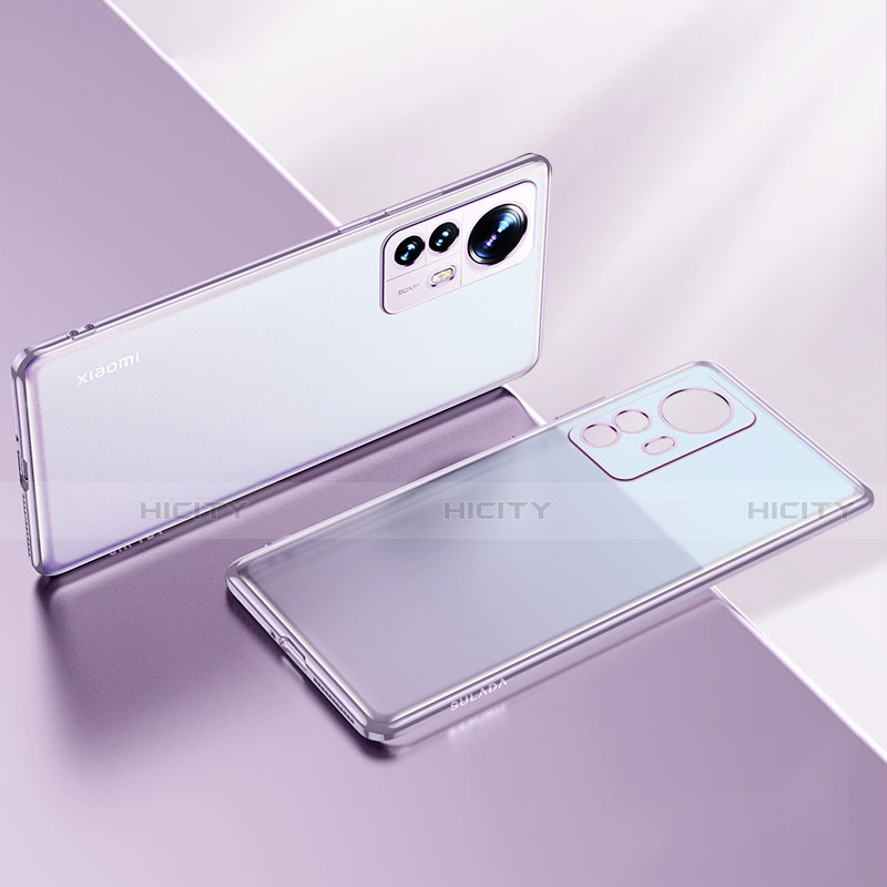 Custodia Silicone Trasparente Ultra Sottile Cover Morbida H04 per Xiaomi Mi 12 5G Viola