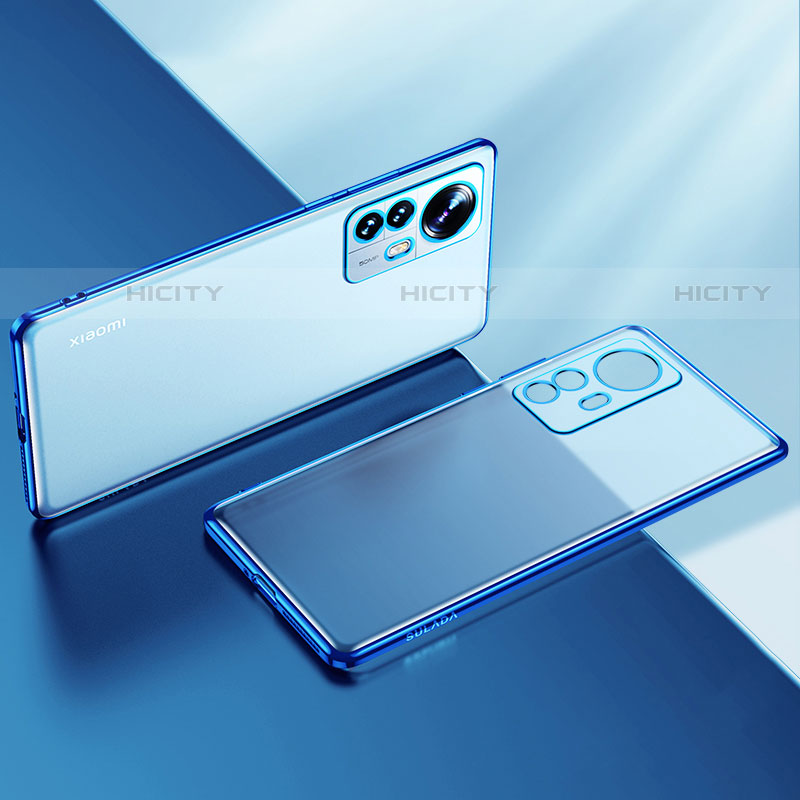 Custodia Silicone Trasparente Ultra Sottile Cover Morbida H04 per Xiaomi Mi 12 Pro 5G Blu
