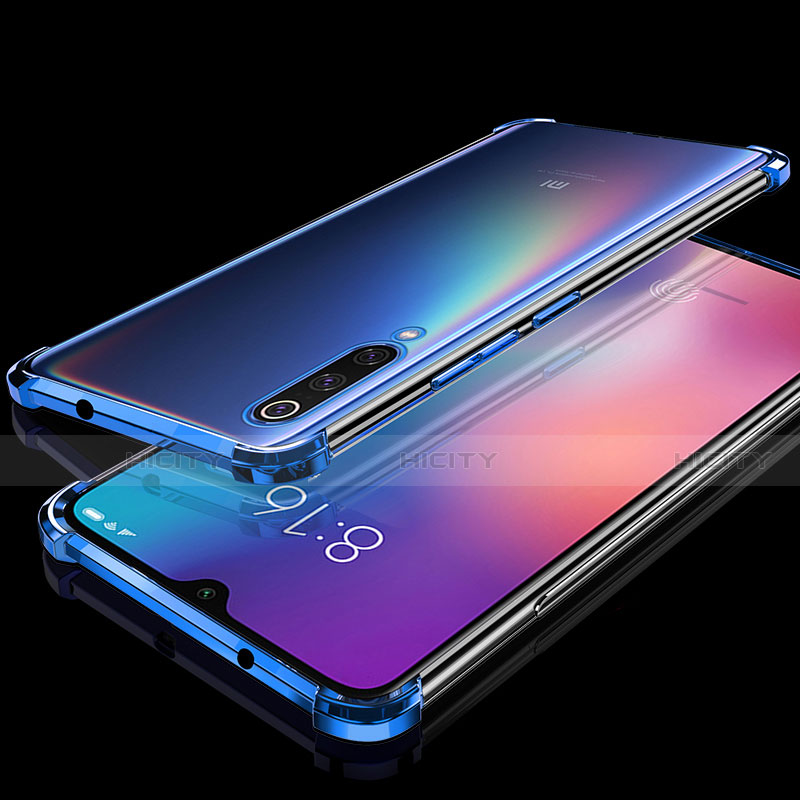 Custodia Silicone Trasparente Ultra Sottile Cover Morbida H04 per Xiaomi Mi A3 Lite Blu