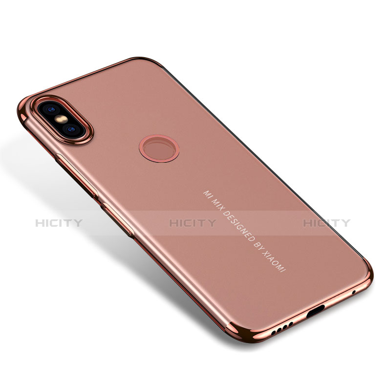Custodia Silicone Trasparente Ultra Sottile Cover Morbida H04 per Xiaomi Mi Mix 2S Oro Rosa