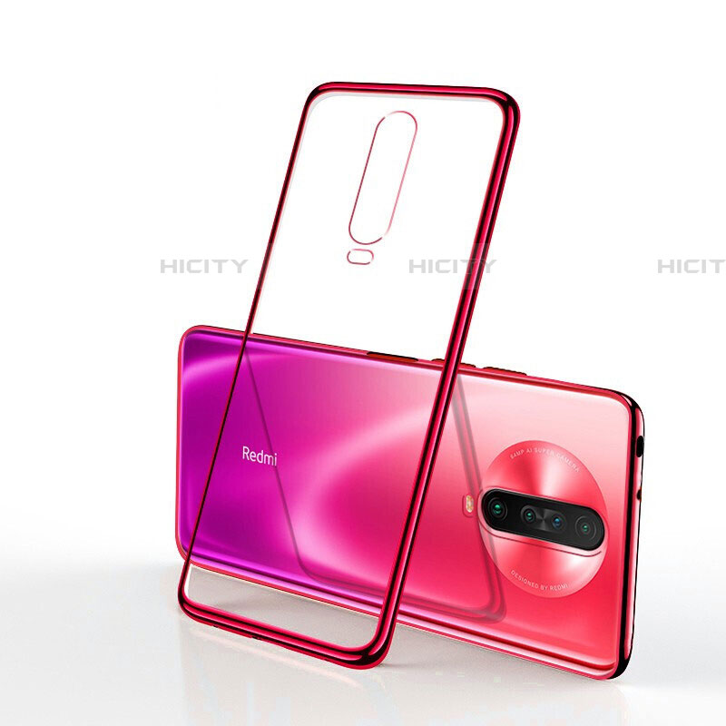 Custodia Silicone Trasparente Ultra Sottile Cover Morbida H04 per Xiaomi Redmi K30 5G Rosso