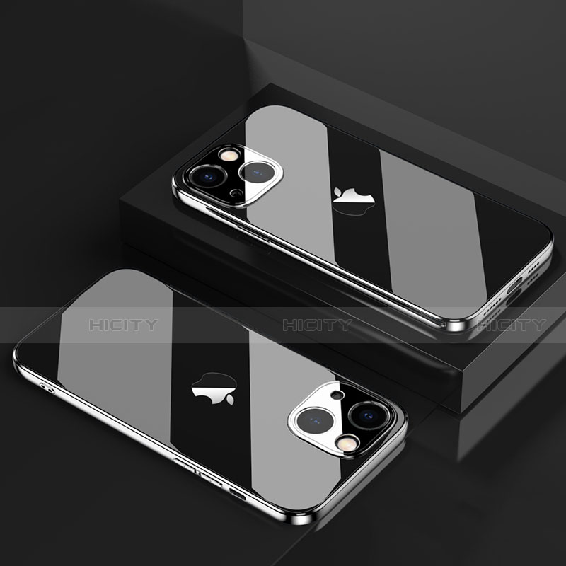 Custodia Silicone Trasparente Ultra Sottile Cover Morbida H05 per Apple iPhone 14 Nero