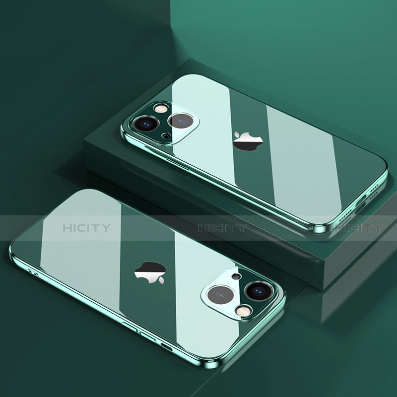 Custodia Silicone Trasparente Ultra Sottile Cover Morbida H05 per Apple iPhone 15 Plus Verde