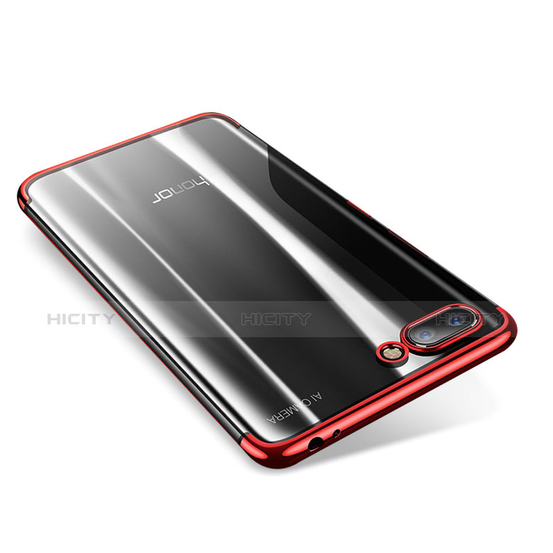 Custodia Silicone Trasparente Ultra Sottile Cover Morbida H05 per Huawei Honor 10 Rosso