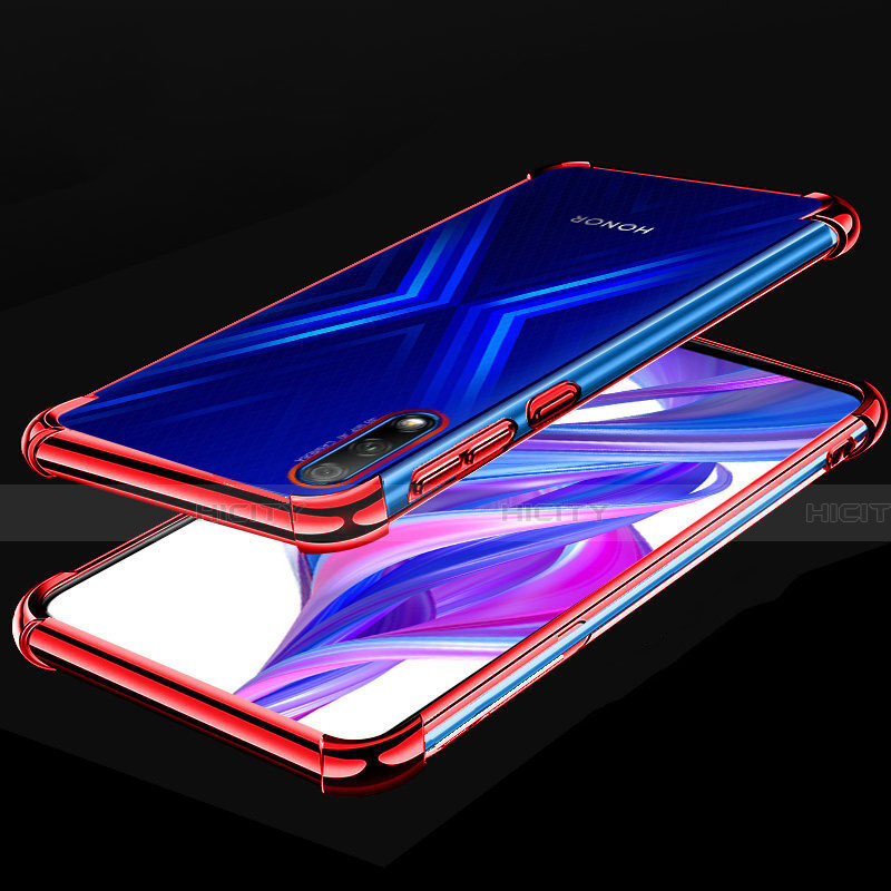 Custodia Silicone Trasparente Ultra Sottile Cover Morbida H05 per Huawei Honor 9X Rosso