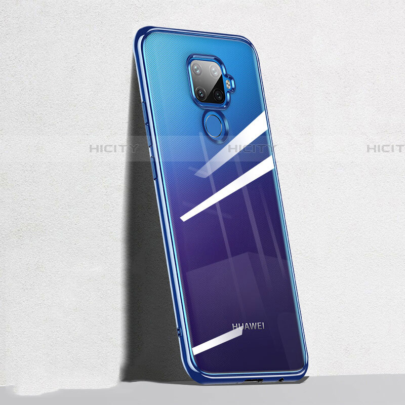 Custodia Silicone Trasparente Ultra Sottile Cover Morbida H05 per Huawei Mate 30 Lite Blu