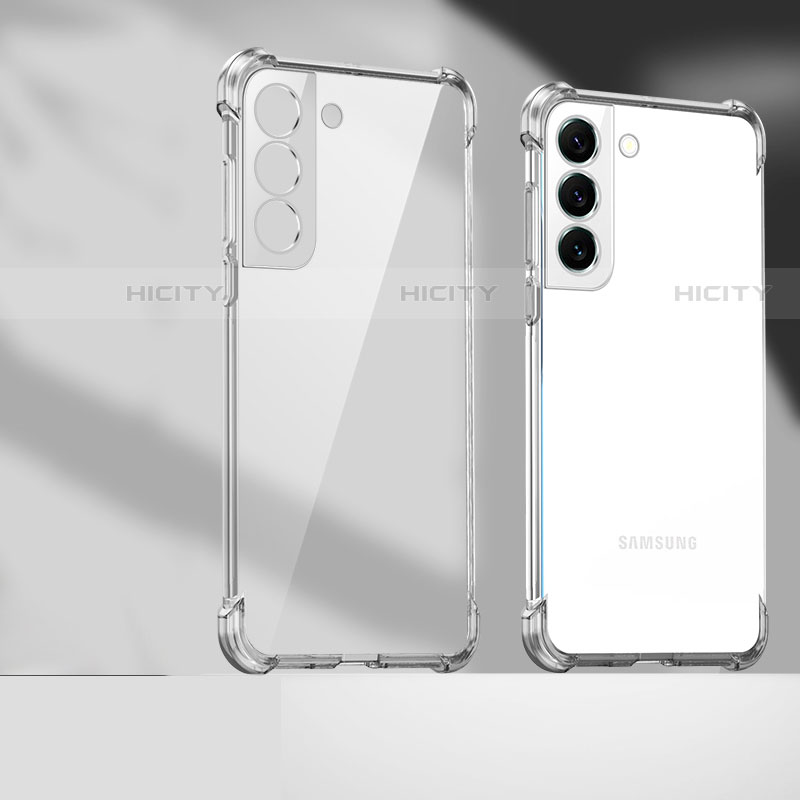 Custodia Silicone Trasparente Ultra Sottile Cover Morbida H05 per Samsung Galaxy S21 5G Chiaro
