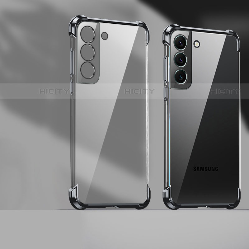 Custodia Silicone Trasparente Ultra Sottile Cover Morbida H05 per Samsung Galaxy S21 Plus 5G Nero