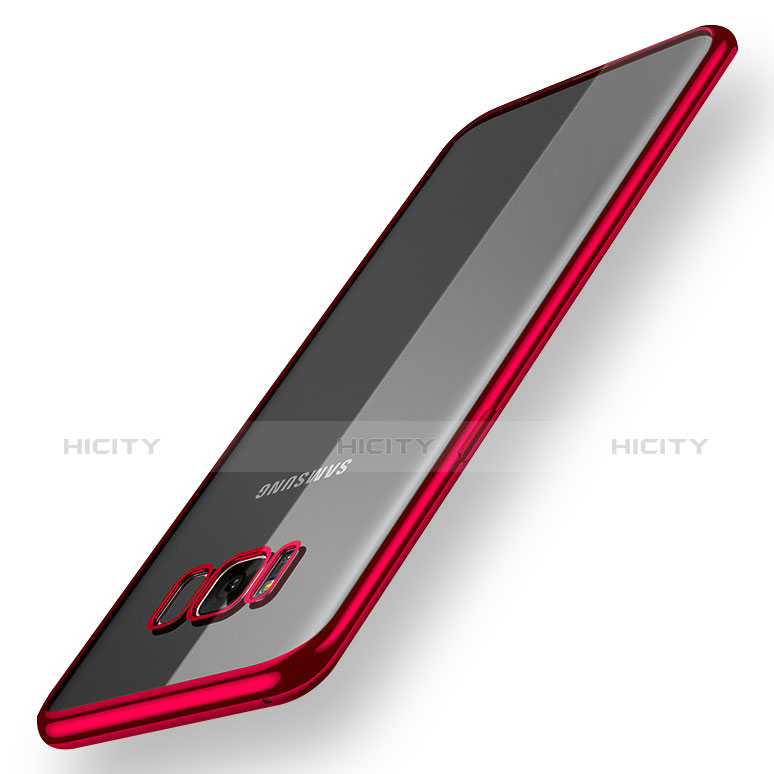Custodia Silicone Trasparente Ultra Sottile Cover Morbida H05 per Samsung Galaxy S8 Plus Rosso