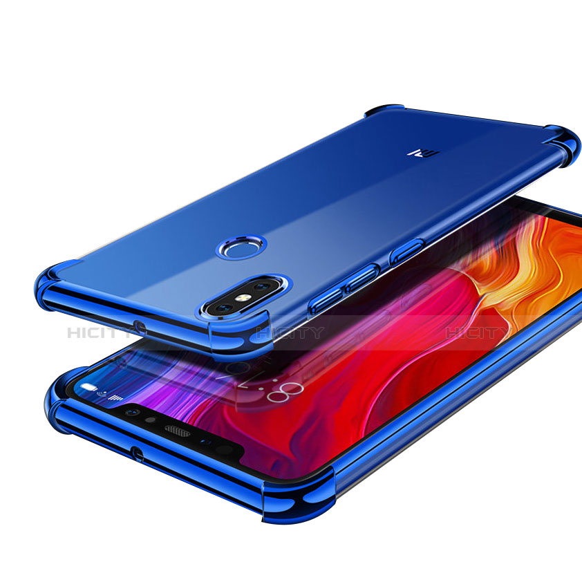 Custodia Silicone Trasparente Ultra Sottile Cover Morbida H05 per Xiaomi Mi 8 Blu