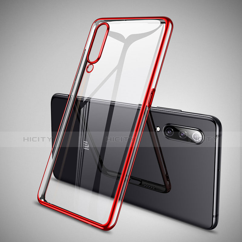 Custodia Silicone Trasparente Ultra Sottile Cover Morbida H05 per Xiaomi Mi 9 Pro Rosso