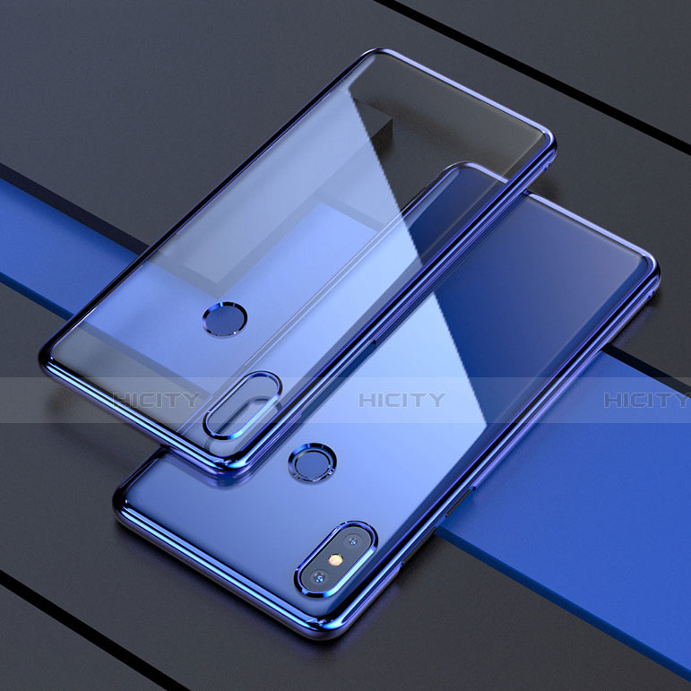 Custodia Silicone Trasparente Ultra Sottile Cover Morbida H05 per Xiaomi Mi Mix 3 Blu