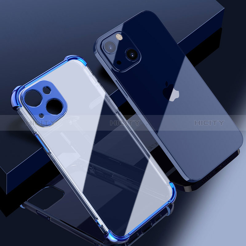 Custodia Silicone Trasparente Ultra Sottile Cover Morbida H06 per Apple iPhone 15 Blu