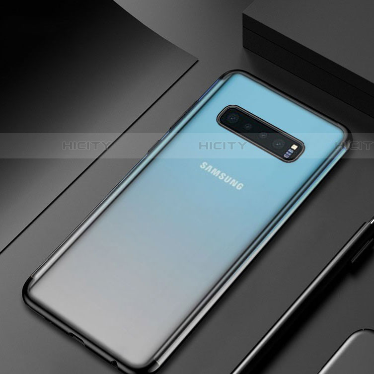 Custodia Silicone Trasparente Ultra Sottile Cover Morbida H07 per Samsung Galaxy S10 5G Nero