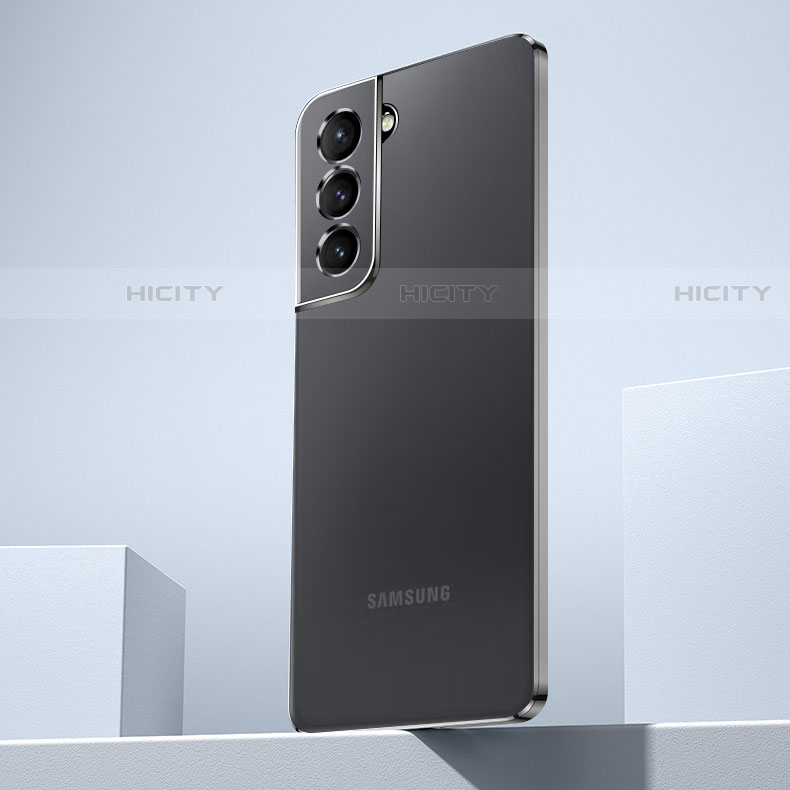 Custodia Silicone Trasparente Ultra Sottile Cover Morbida H07 per Samsung Galaxy S21 5G Nero