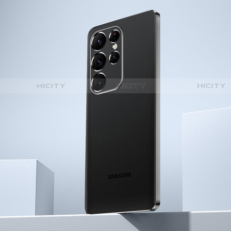 Custodia Silicone Trasparente Ultra Sottile Cover Morbida H07 per Samsung Galaxy S21 Ultra 5G Nero