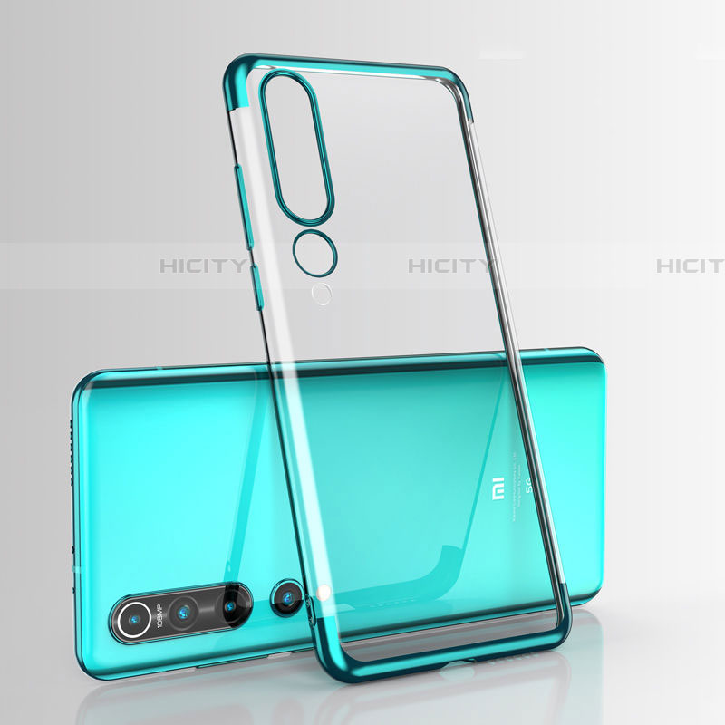 Custodia Silicone Trasparente Ultra Sottile Cover Morbida H07 per Xiaomi Mi 10 Verde