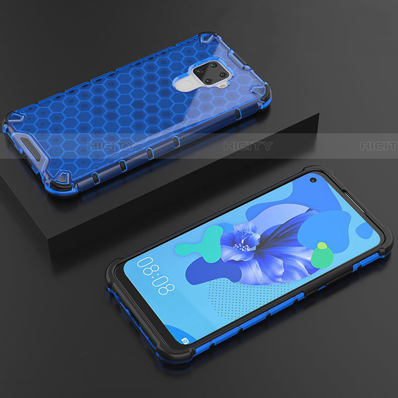 Custodia Silicone Trasparente Ultra Sottile Cover Morbida H08 per Huawei Mate 30 Lite Blu