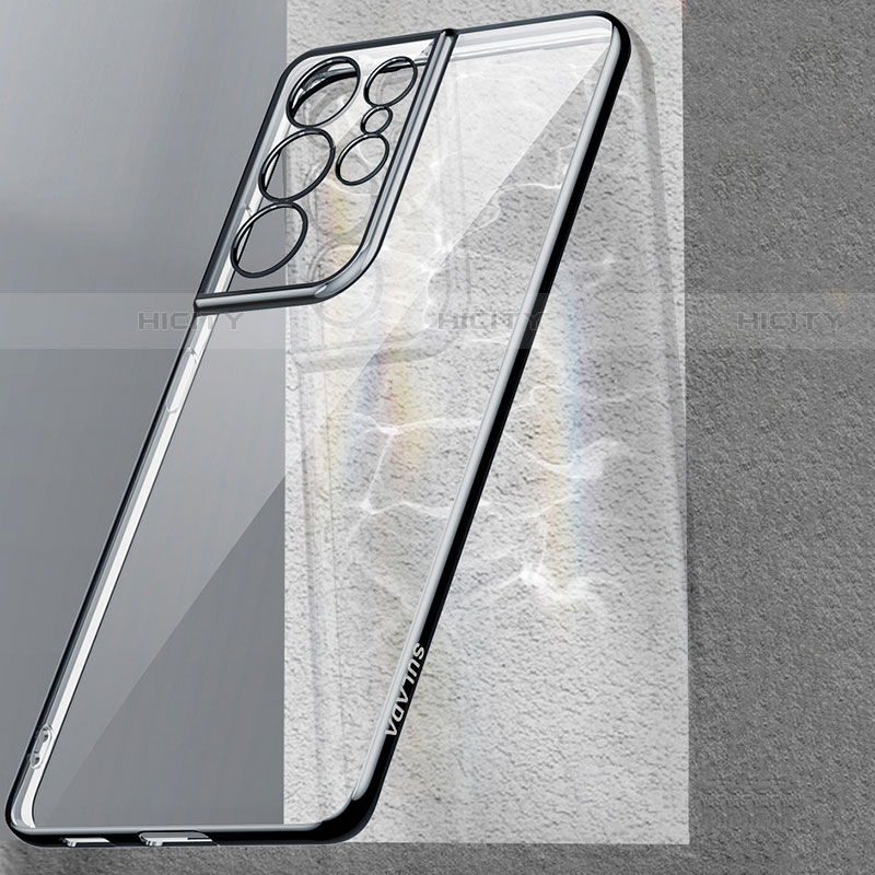 Custodia Silicone Trasparente Ultra Sottile Cover Morbida H08 per Samsung Galaxy S21 Ultra 5G