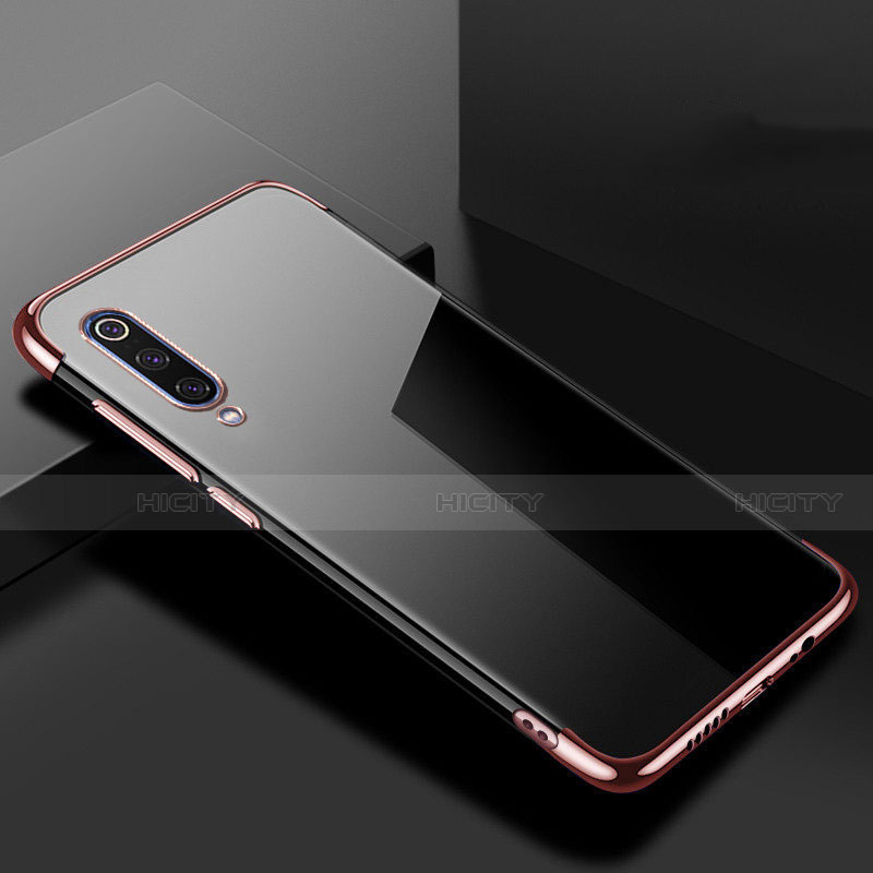 Custodia Silicone Trasparente Ultra Sottile Cover Morbida H08 per Xiaomi Mi 9 Lite Oro Rosa
