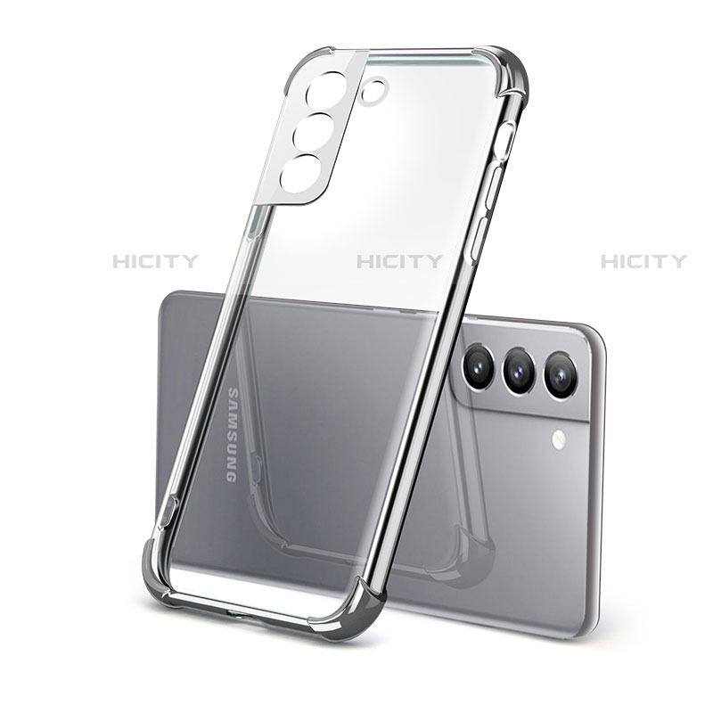 Custodia Silicone Trasparente Ultra Sottile Cover Morbida H09 per Samsung Galaxy S21 FE 5G Argento