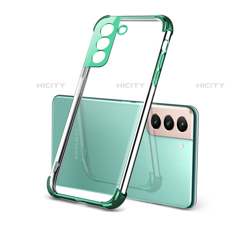 Custodia Silicone Trasparente Ultra Sottile Cover Morbida H09 per Samsung Galaxy S22 5G Verde