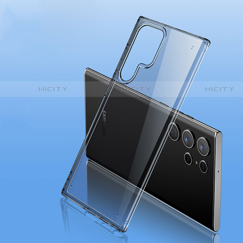 Custodia Silicone Trasparente Ultra Sottile Cover Morbida H10 per Samsung Galaxy S21 Ultra 5G Grigio
