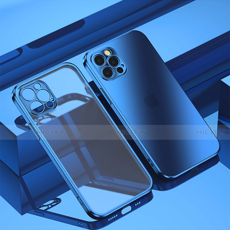 Custodia Silicone Trasparente Ultra Sottile Cover Morbida H11 per Apple iPhone 14 Pro Max Blu