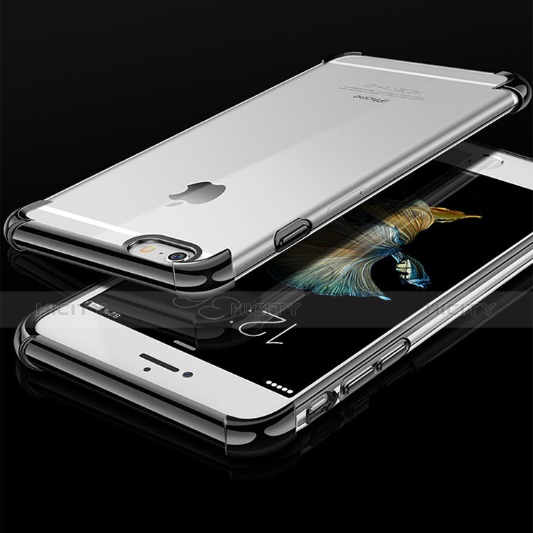 Custodia Silicone Trasparente Ultra Sottile Cover Morbida HC01 per Apple iPhone 6 Nero