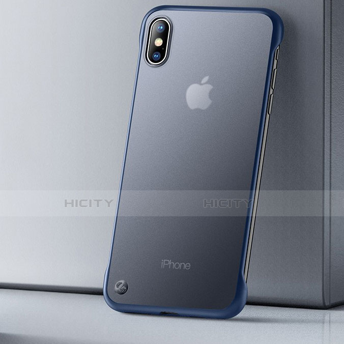 Custodia Silicone Trasparente Ultra Sottile Cover Morbida HT01 per Apple iPhone Xs Blu