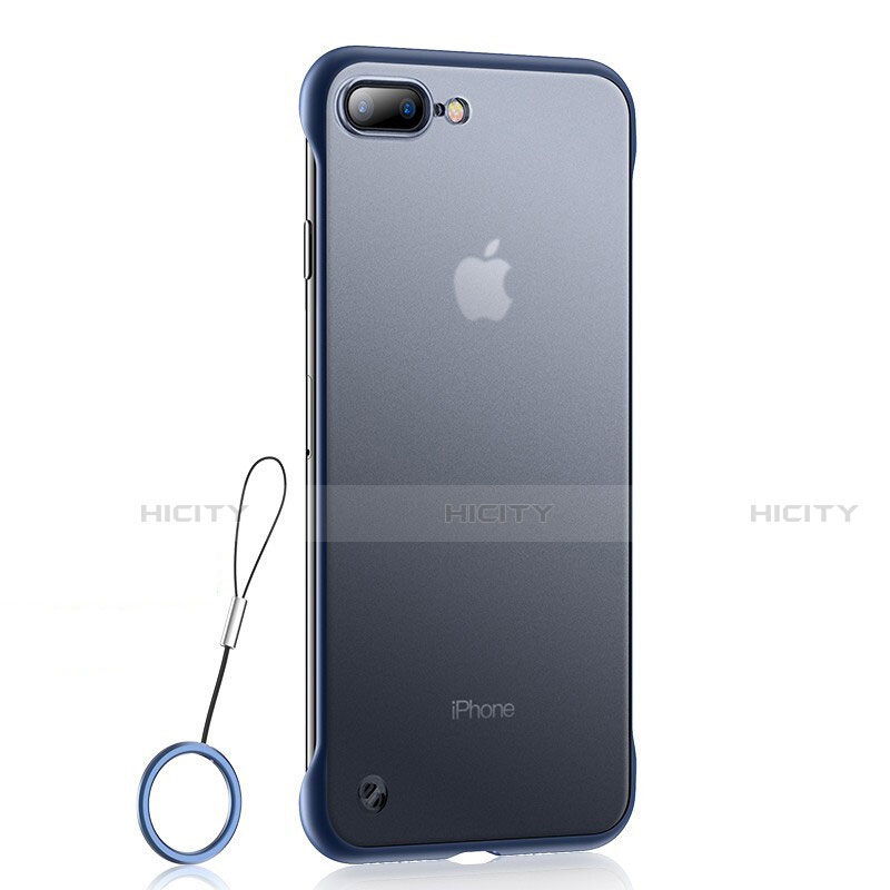 Custodia Silicone Trasparente Ultra Sottile Cover Morbida HT02 per Apple iPhone 7 Plus Blu