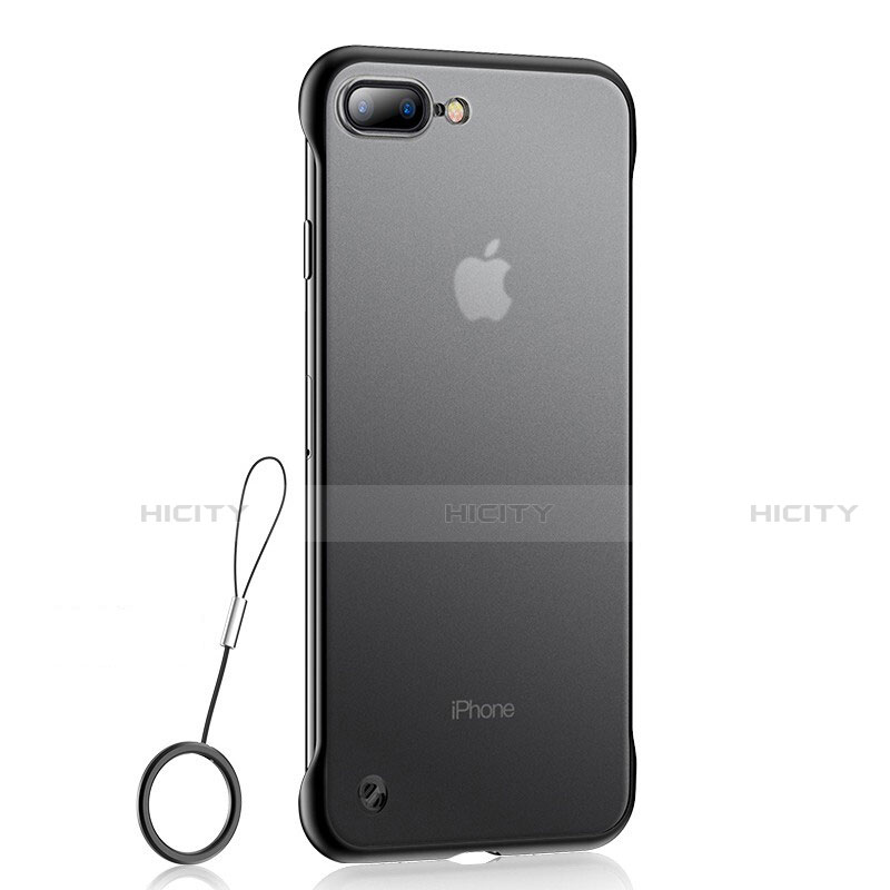 Custodia Silicone Trasparente Ultra Sottile Cover Morbida HT02 per Apple iPhone 7 Plus Nero