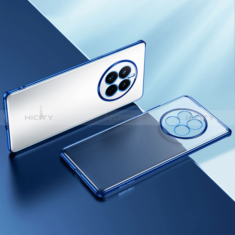 Custodia Silicone Trasparente Ultra Sottile Cover Morbida LD2 per Huawei Mate 50 Blu
