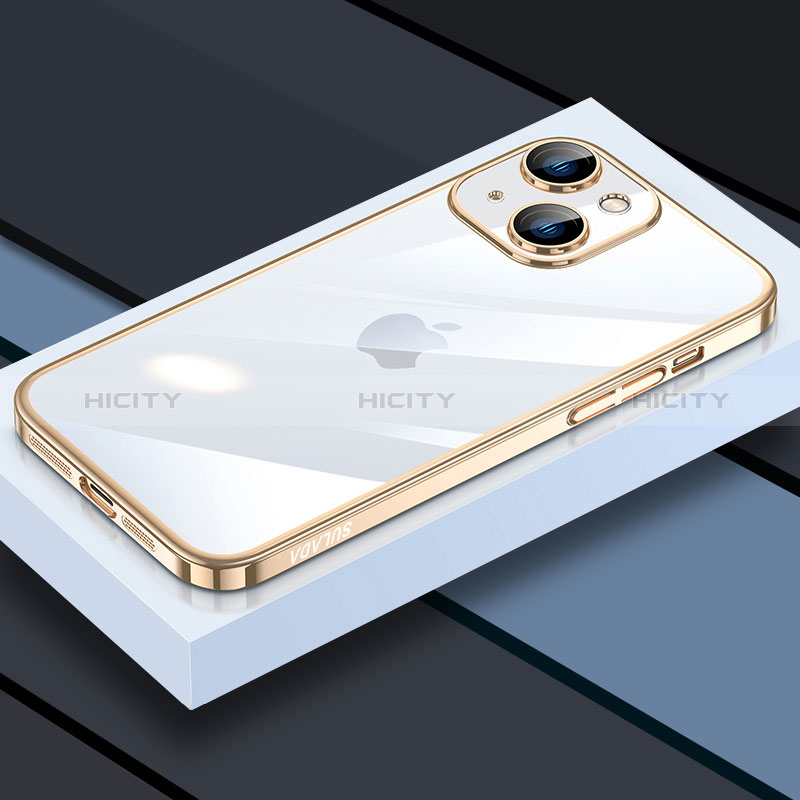 Custodia Silicone Trasparente Ultra Sottile Cover Morbida LD4 per Apple iPhone 14 Plus Oro