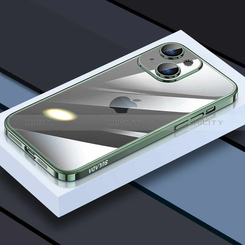 Custodia Silicone Trasparente Ultra Sottile Cover Morbida LD4 per Apple iPhone 14 Plus Verde
