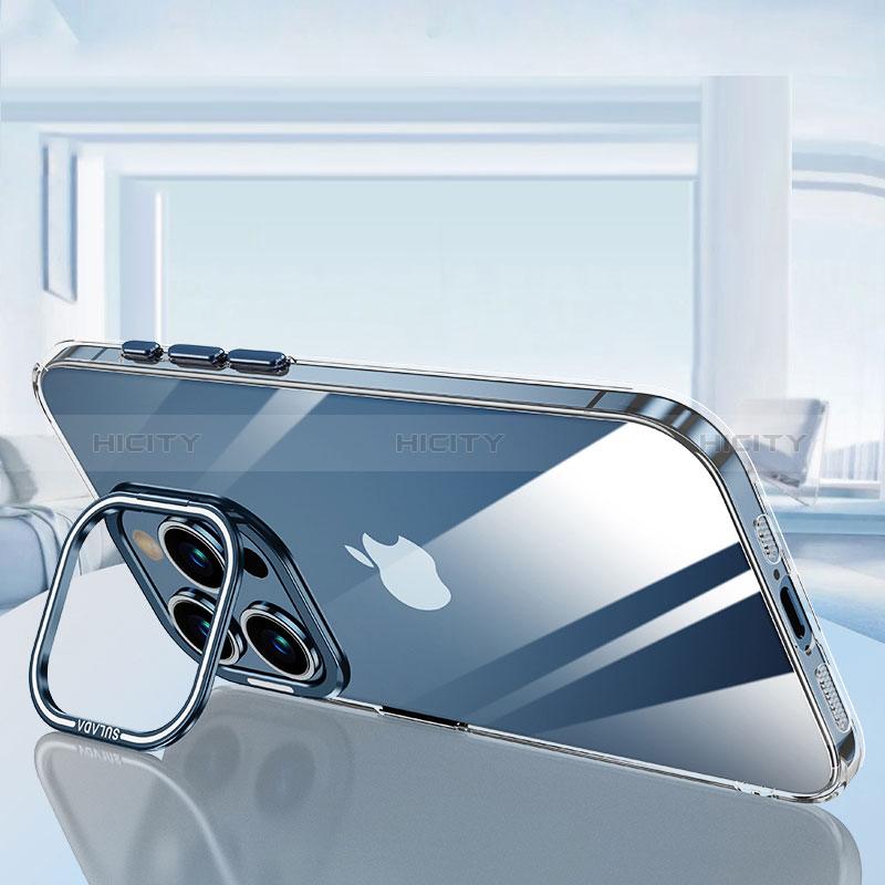 Custodia Silicone Trasparente Ultra Sottile Cover Morbida LD6 per Apple iPhone 14 Pro Blu