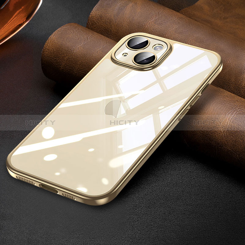 Custodia Silicone Trasparente Ultra Sottile Cover Morbida LD7 per Apple iPhone 14 Plus Oro