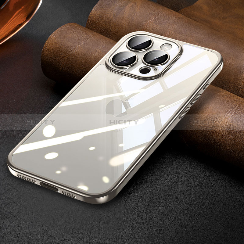 Custodia Silicone Trasparente Ultra Sottile Cover Morbida LD7 per Apple iPhone 15 Pro Grigio