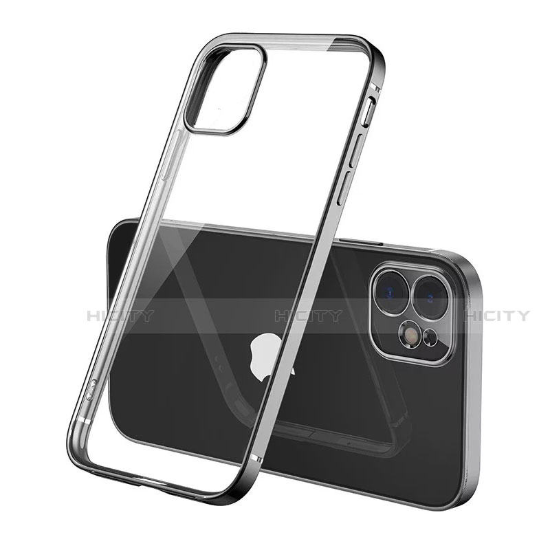 Custodia Silicone Trasparente Ultra Sottile Cover Morbida N01 per Apple iPhone 12 Mini Nero