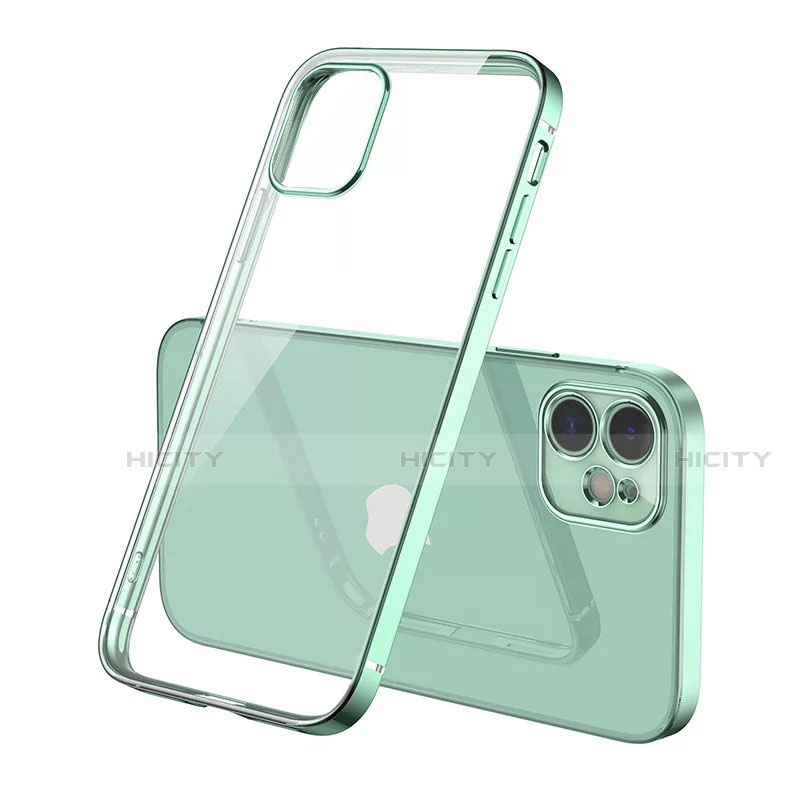 Custodia Silicone Trasparente Ultra Sottile Cover Morbida N01 per Apple iPhone 12 Verde Pastello