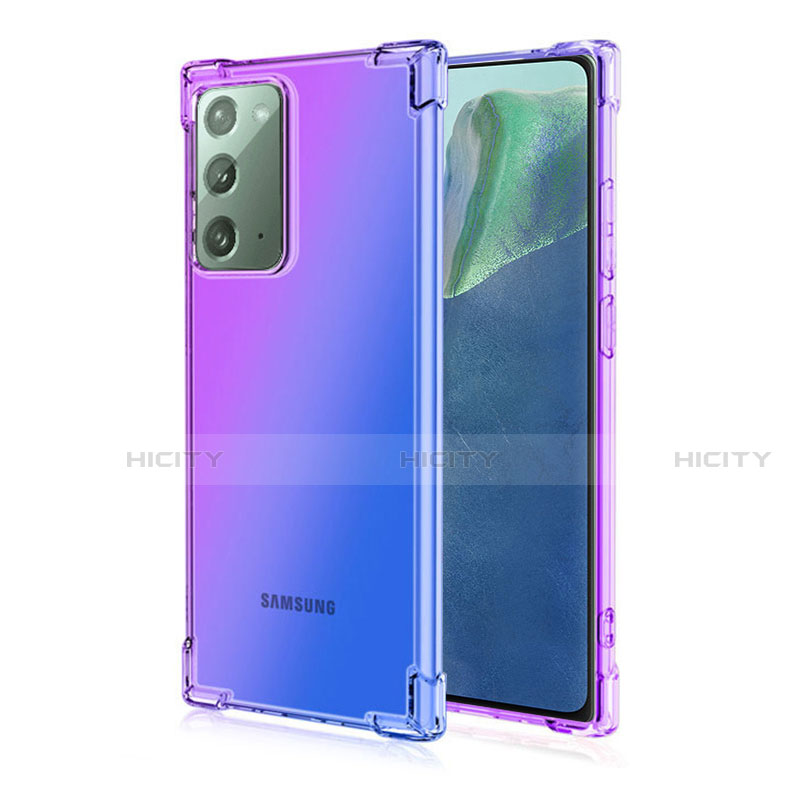 Custodia Silicone Trasparente Ultra Sottile Cover Morbida N01 per Samsung Galaxy Note 20 5G Viola